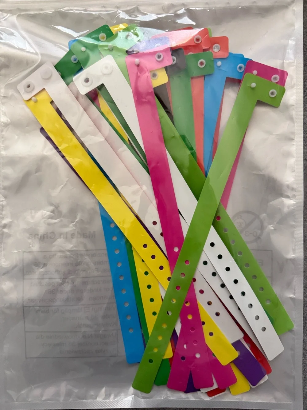 Multi-Color Plastic Event Wristbands - 40 Pack of Assorted Colors